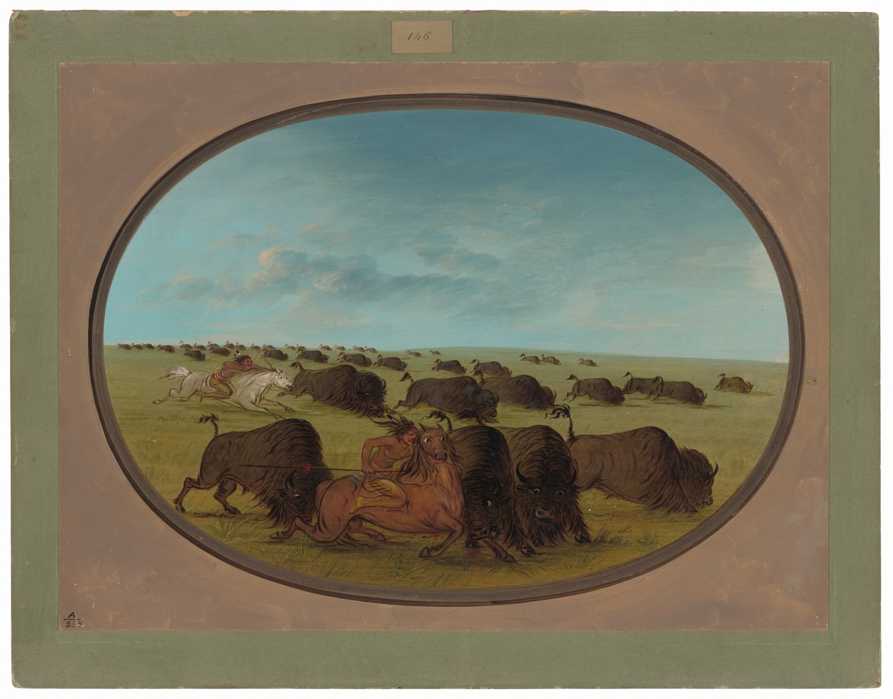 Büffeljagd mit Unfällen von George Catlin