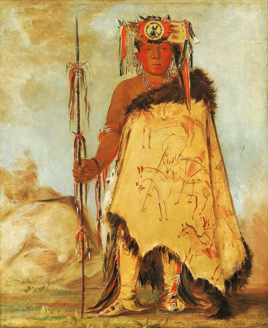 La-wée-re-coo-re-shaw-wee, Kriegshäuptling, ein republikanischer Pawnee von George Catlin