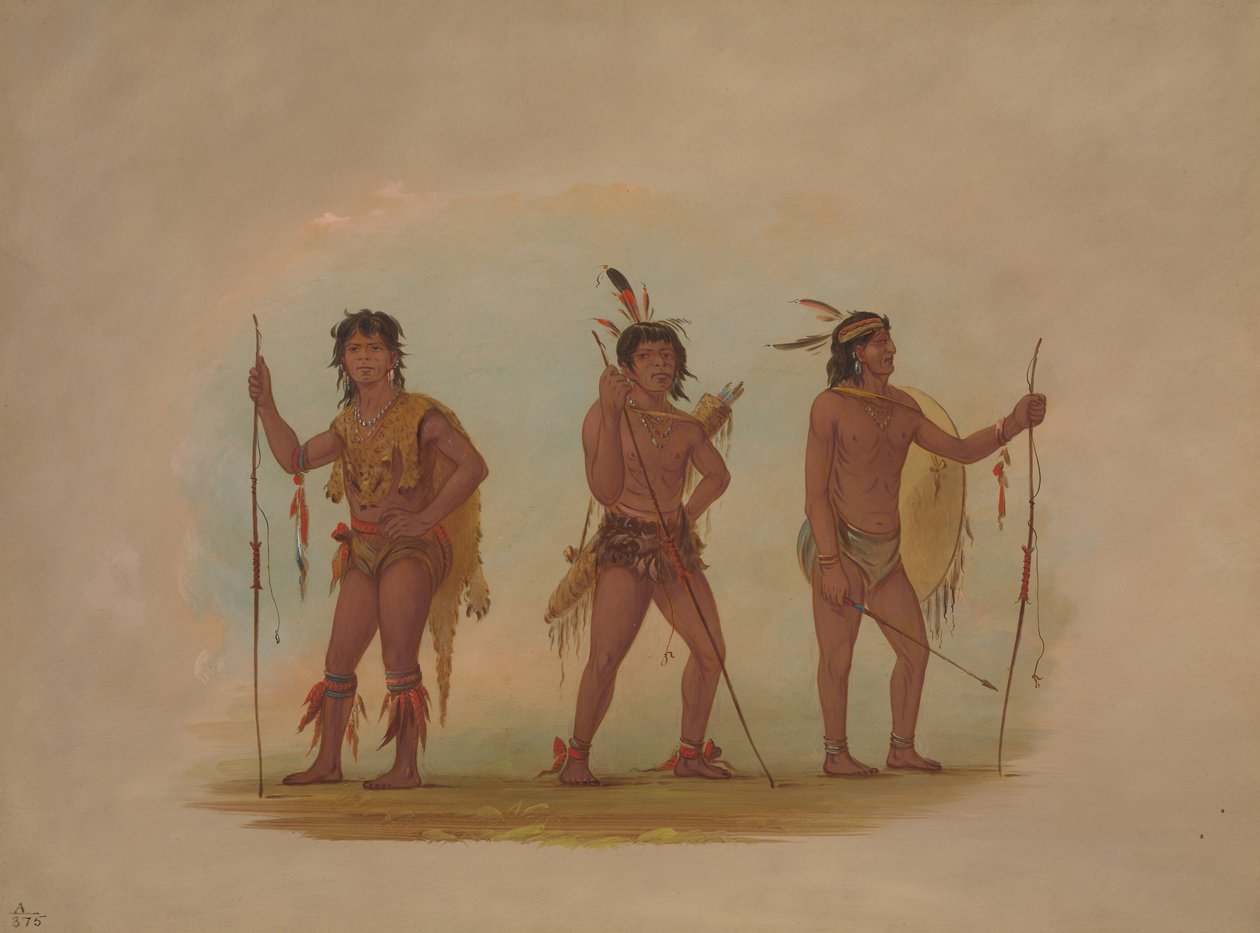 Drei Chaymas-Männer, 1854-1869 von George Catlin