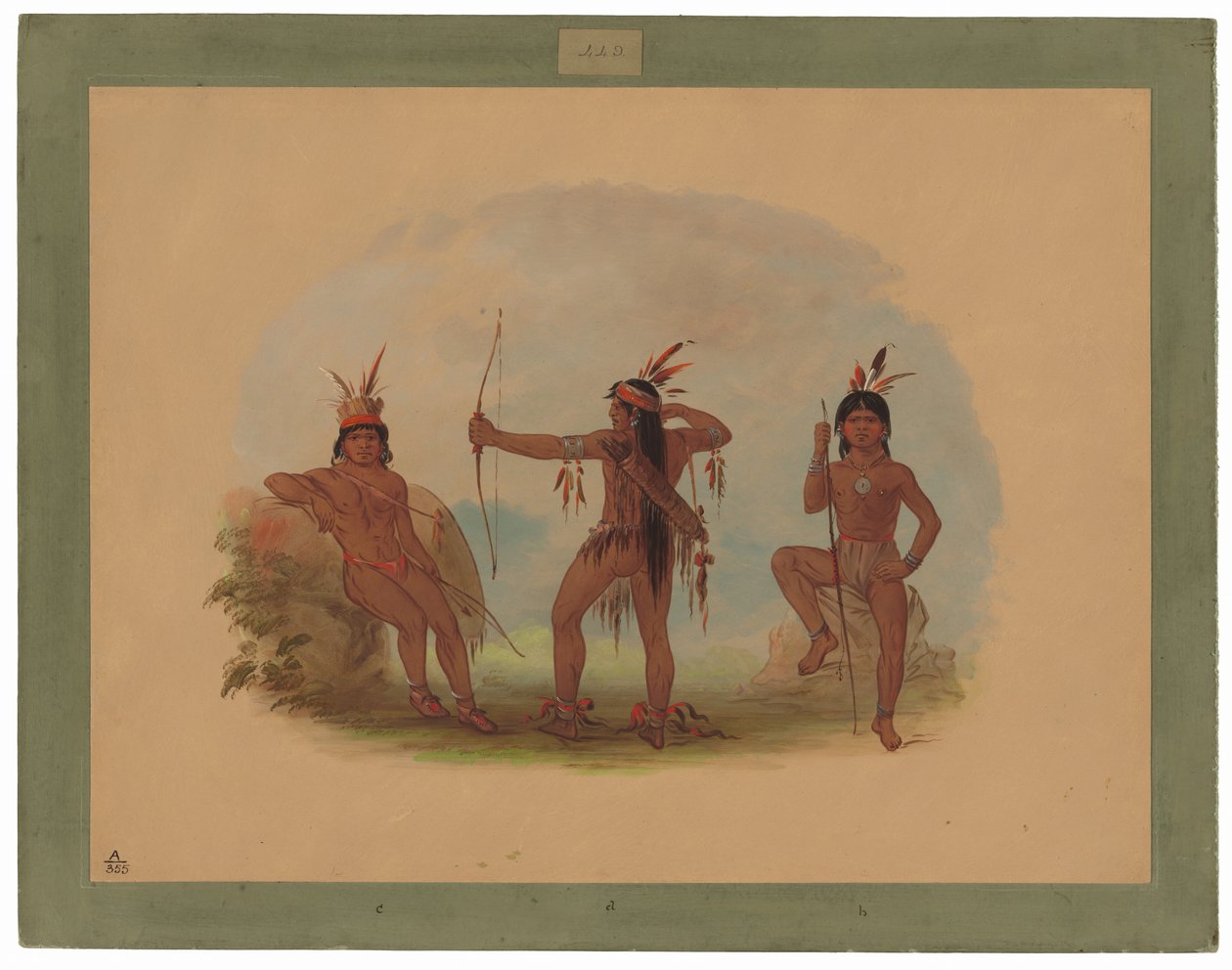 Drei Woyaway-Indianer von George Catlin