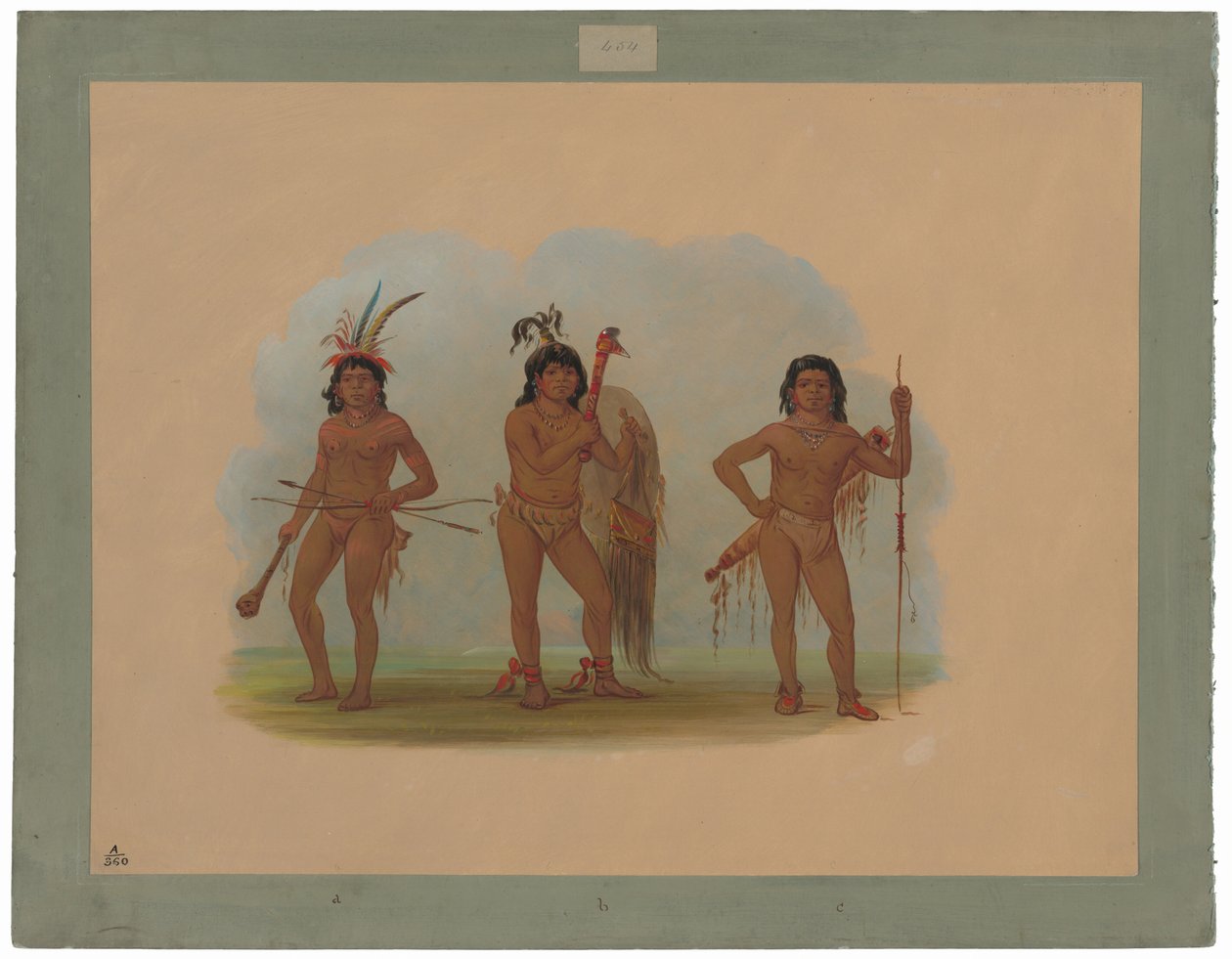 Drei Zurumati-Indianer von George Catlin
