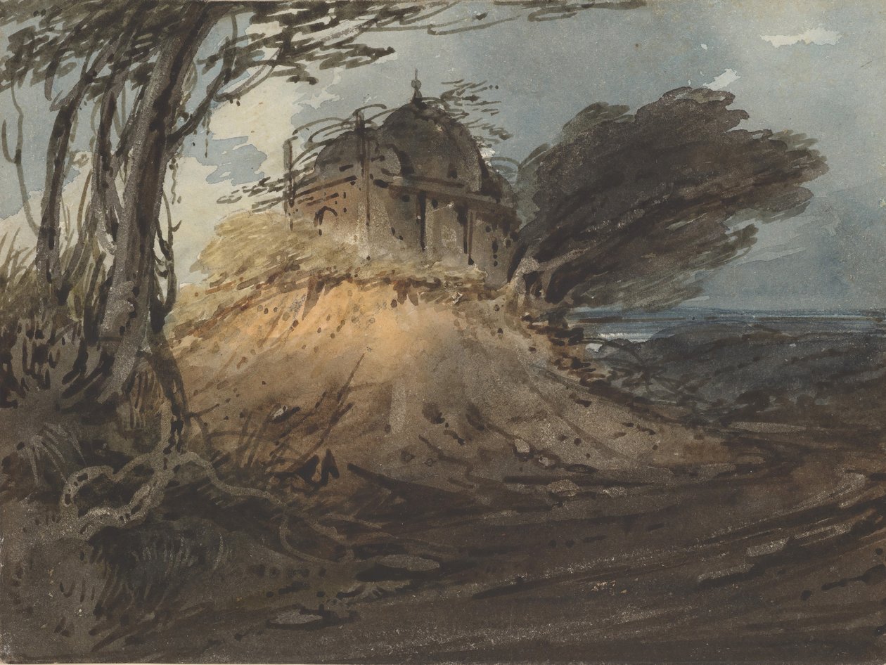Indischer Tempel, ca. 1808-12 von George Chinnery