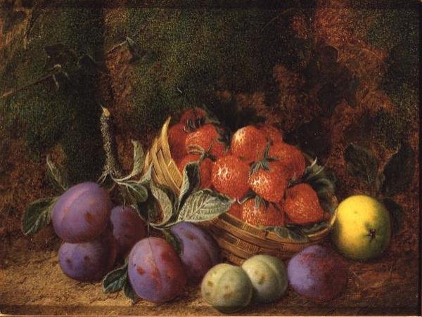 Pflaumen und Erdbeeren von George Clare