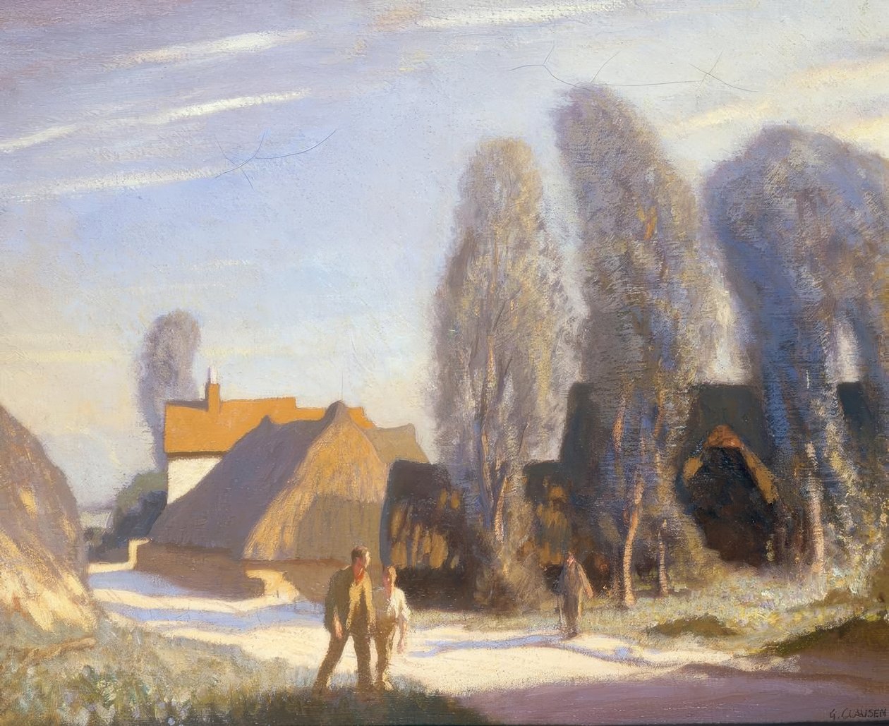 Der Bauernhof am Straßenrand von George Clausen