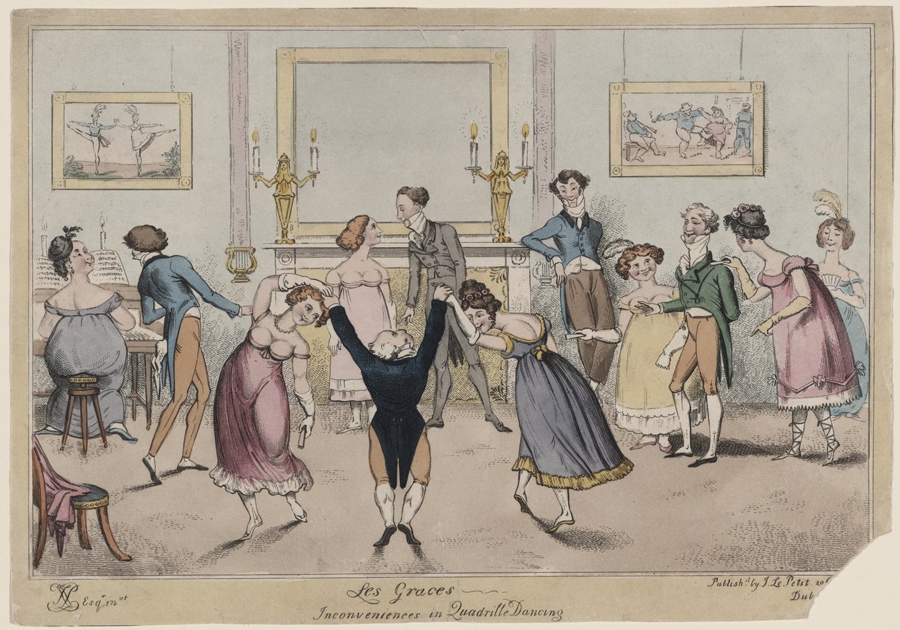 Les Graces, Unannehmlichkeiten beim Quadrille-Tanzen von George Cruikshank