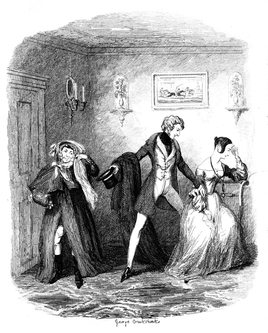 Die Flucht, frühes bis mittleres 19. Jahrhundert von George Cruikshank
