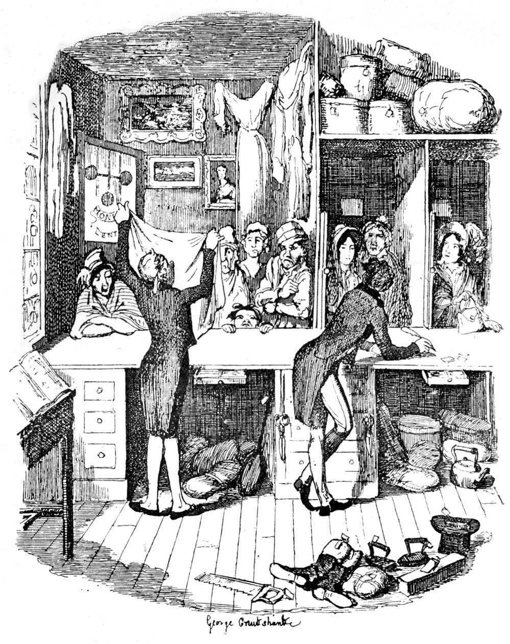Das Pfandleihhaus, ca. 1900 von George Cruikshank