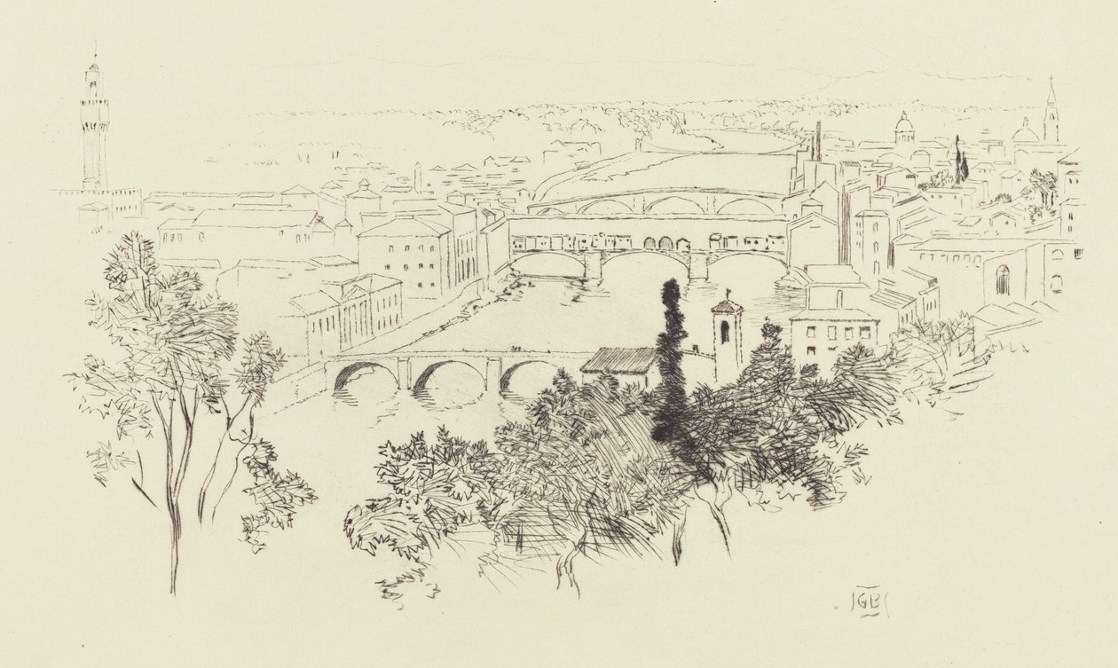 Skizze von Florenz von George Elbert Burr