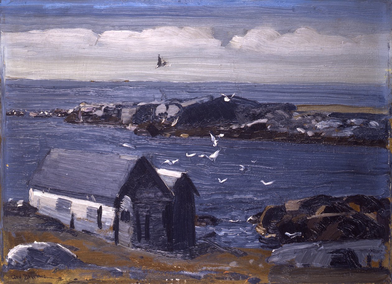 Die Möwen, Monhegan, ca. 1913 von George Wesley Bellows