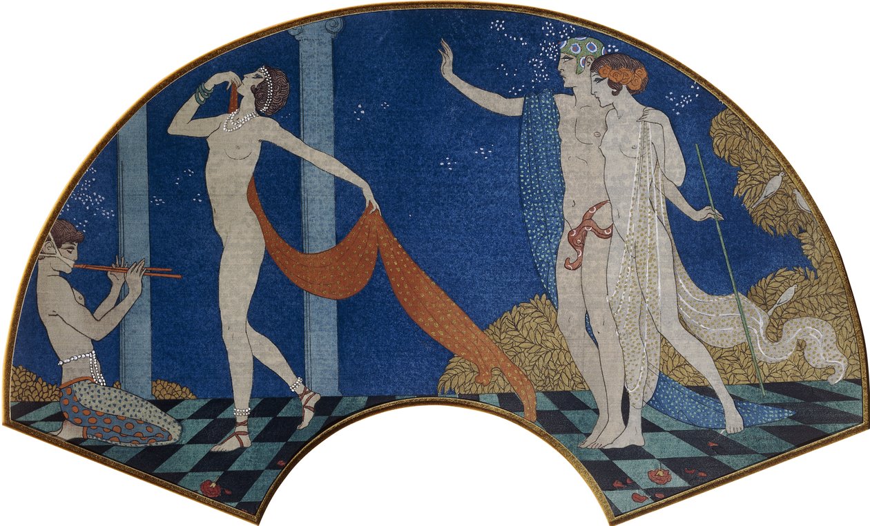 Tanzende Figuren auf einer Terrasse von Georges Barbier
