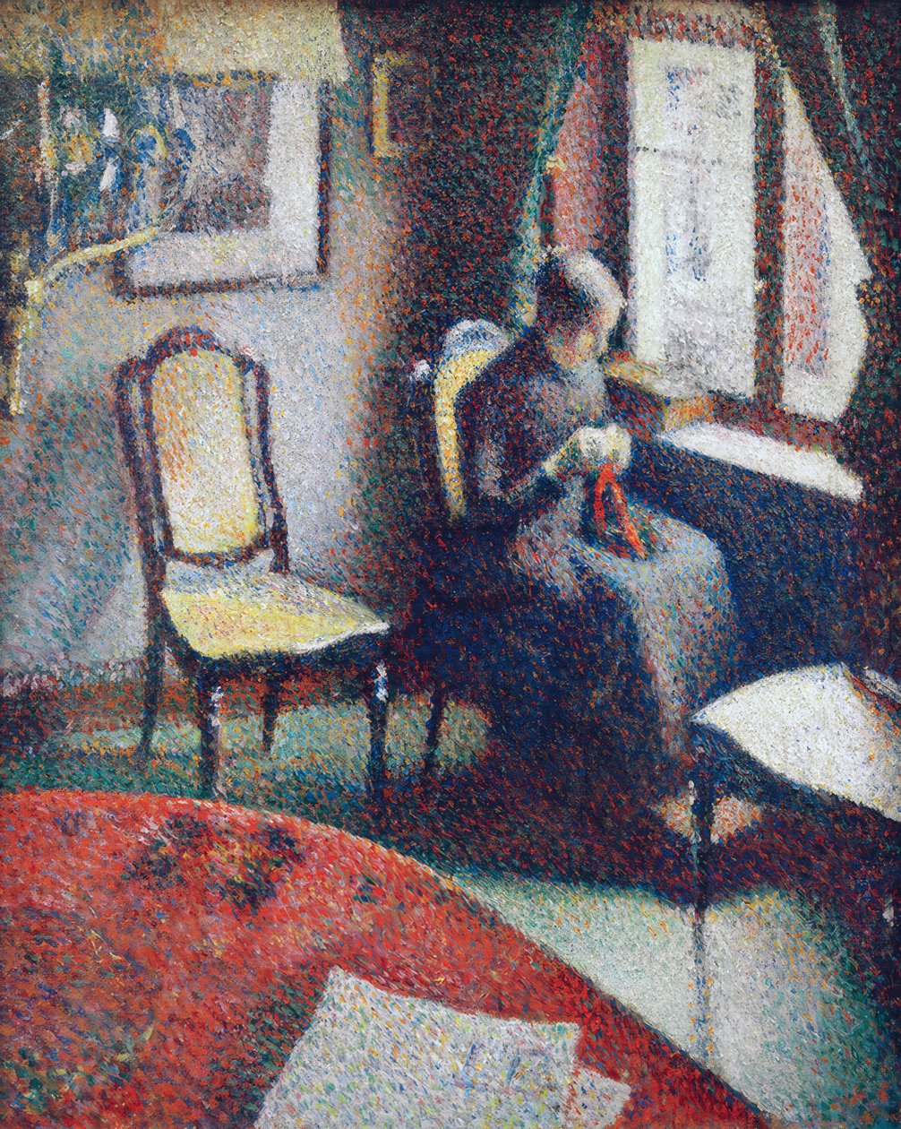 Frau, die am Fenster näht von Georges Lemmen