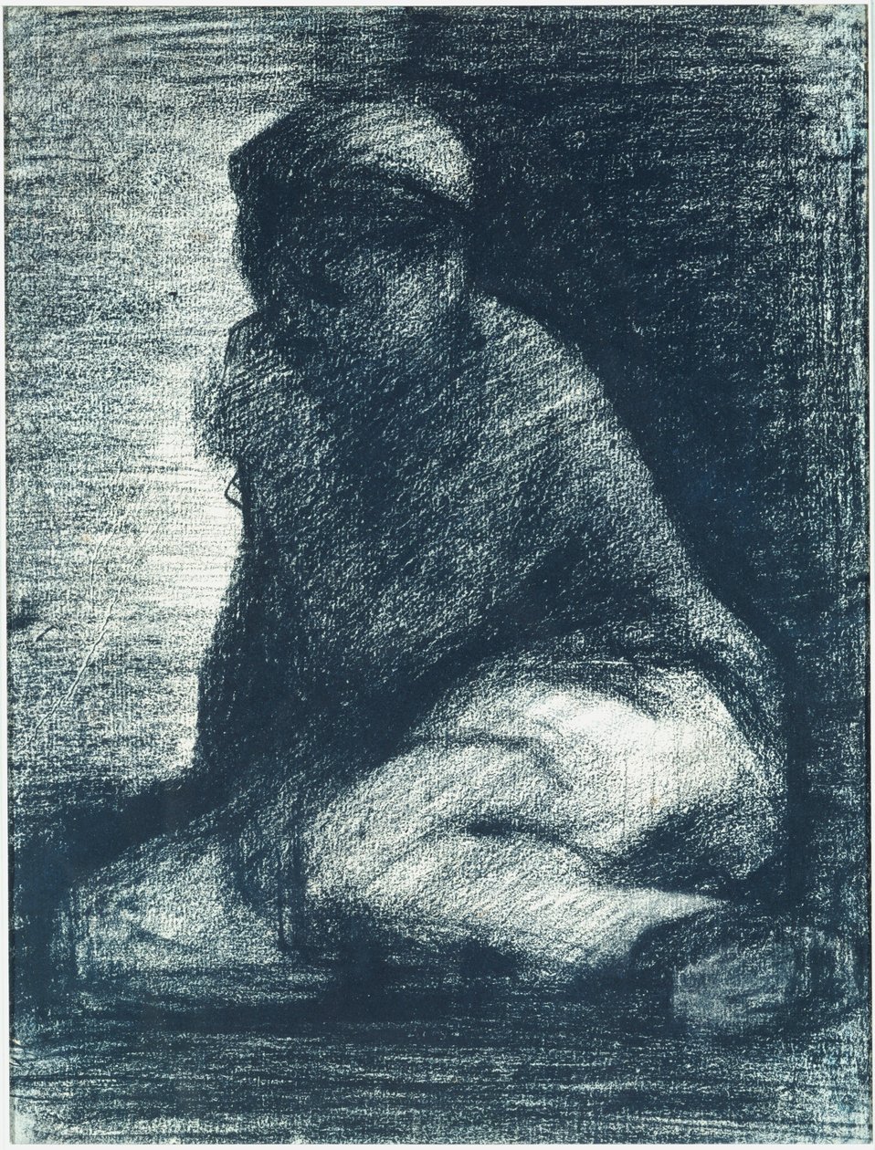 Ein junger Mann in der Hocke, um 1882 von Georges Pierre Seurat