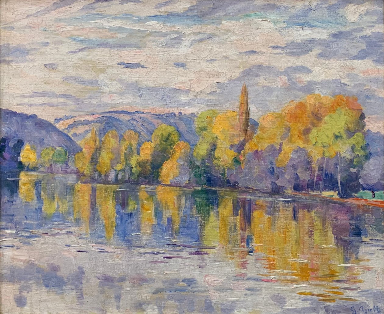 Ufer der Seine im Herbst von Georgette Agutte