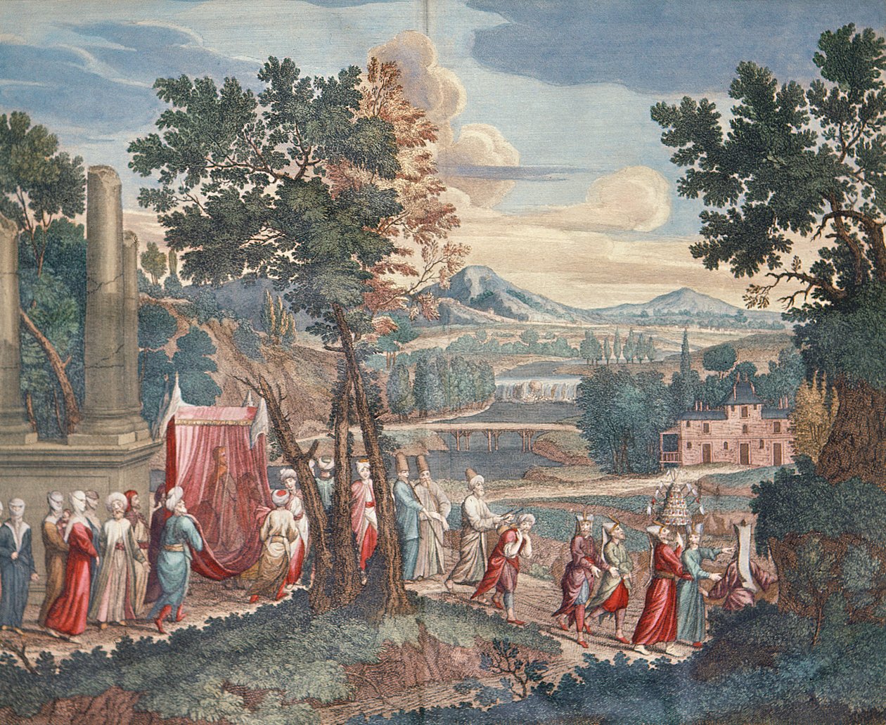 Türkische Hochzeitsprozession, 1712-13 von Gerard Jean Baptiste Scotin