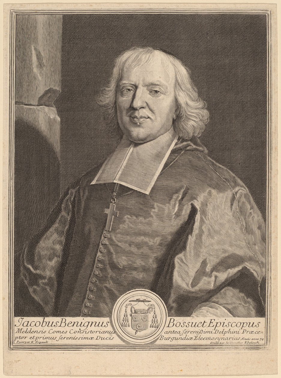 Jacques Benigne Bossuet von Gerard Edelinck after Hyacinthe Rigaud