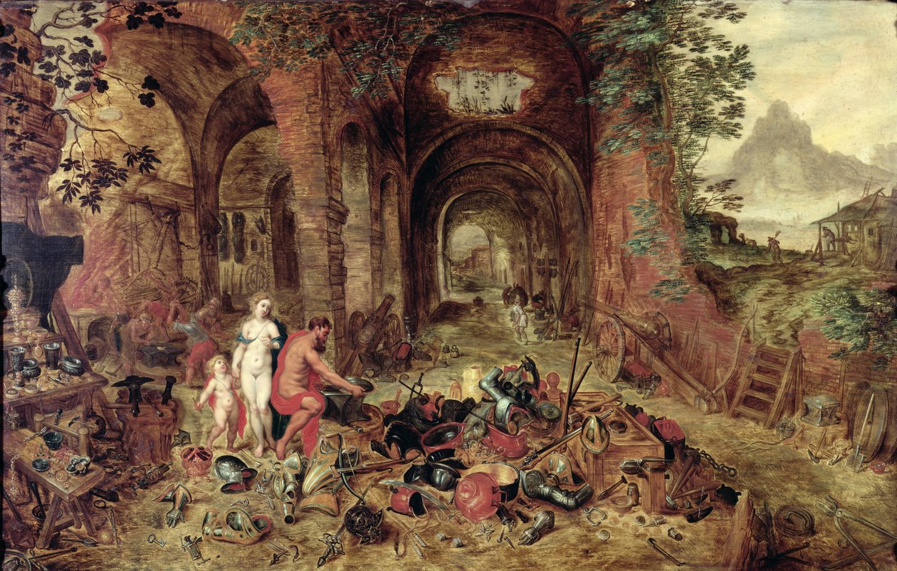 Feuer (Vulkans Schmiede) von Gerard Hoet
