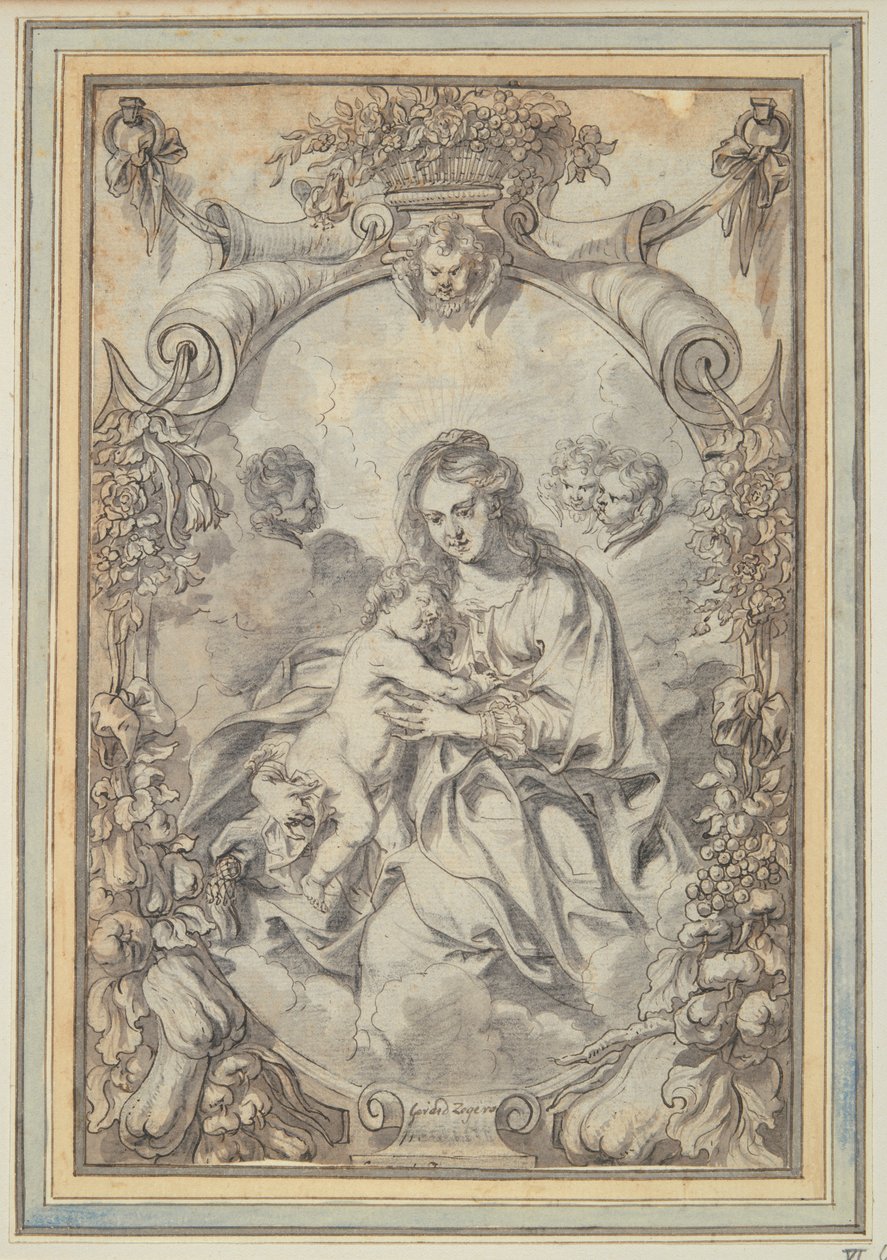Madonna im Zierrahmen von Gerard Seghers