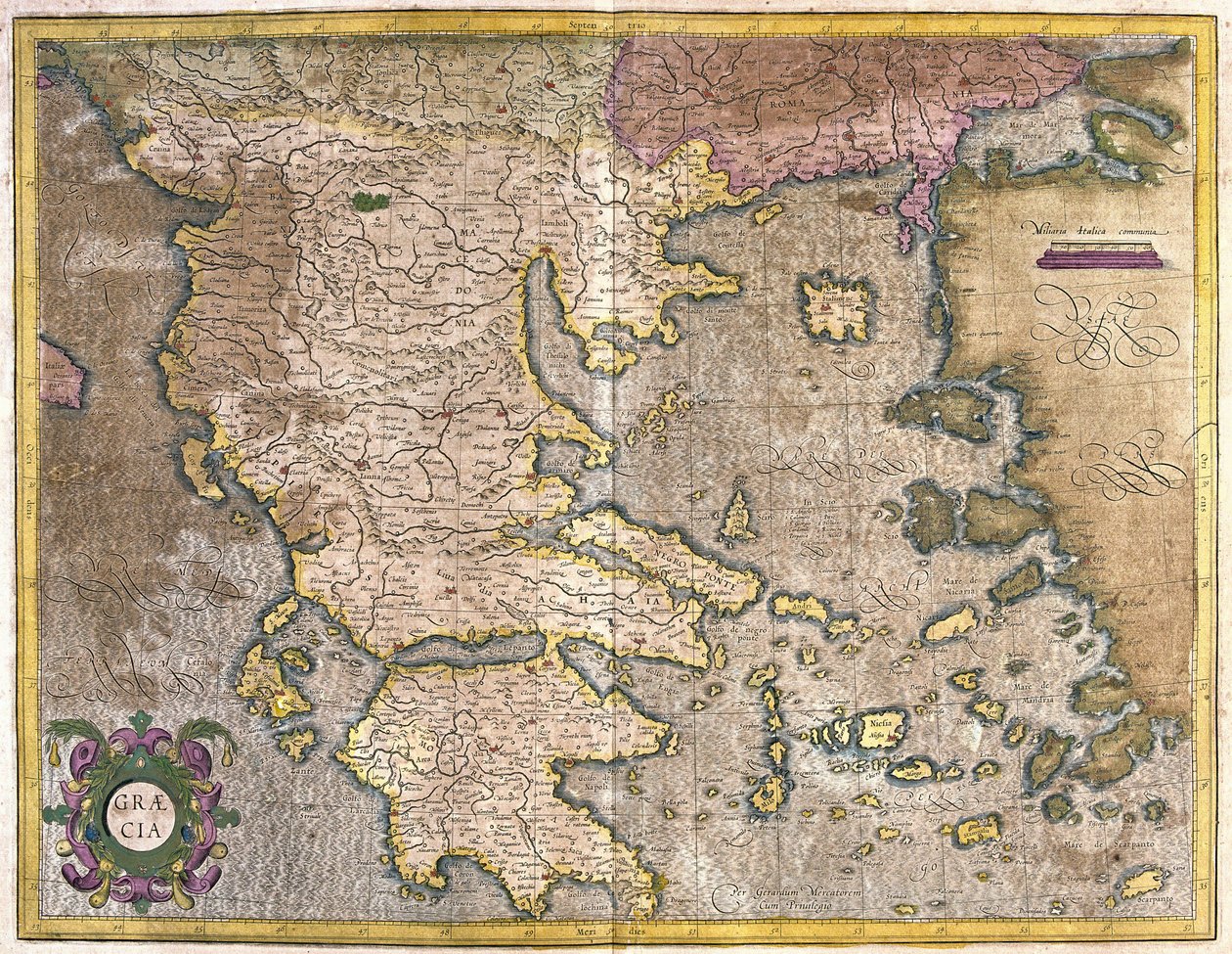 Griechenland (Stich) von Gerardus Mercator
