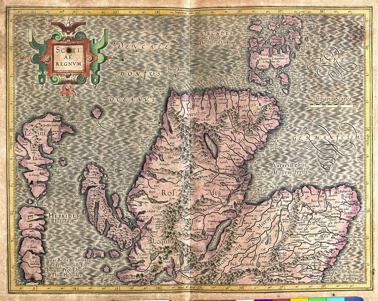 Südschottland, Großbritannien von Gerardus Mercator