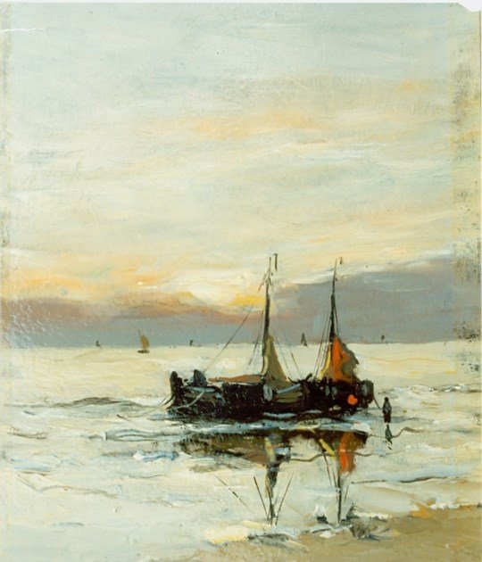 Bomschuiten am Strand von Gerhard Morgenstjerne Munthe