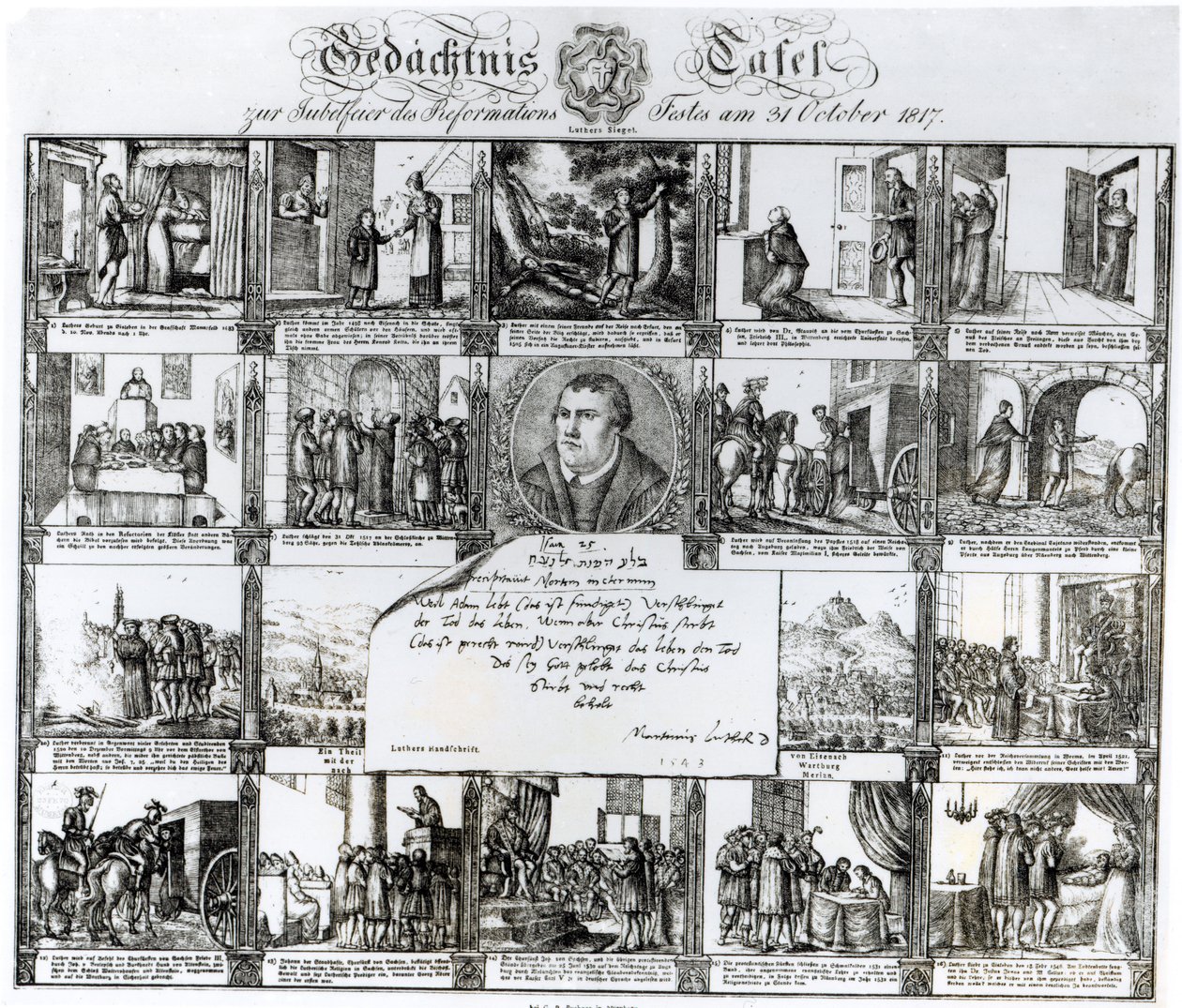 Ein Fest zur Feier der Reformation am 31. Oktober 1817: Das Leben von Martin Luther (1483-1546) von German School