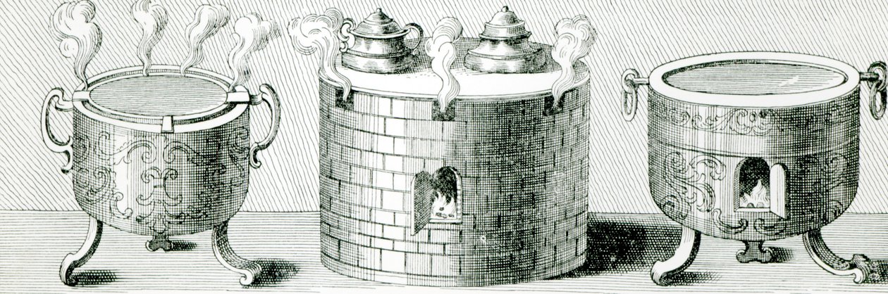 Vorrichtungen zum Warmhalten von Wasser und Speisen am Sabbat, 1748 von German School