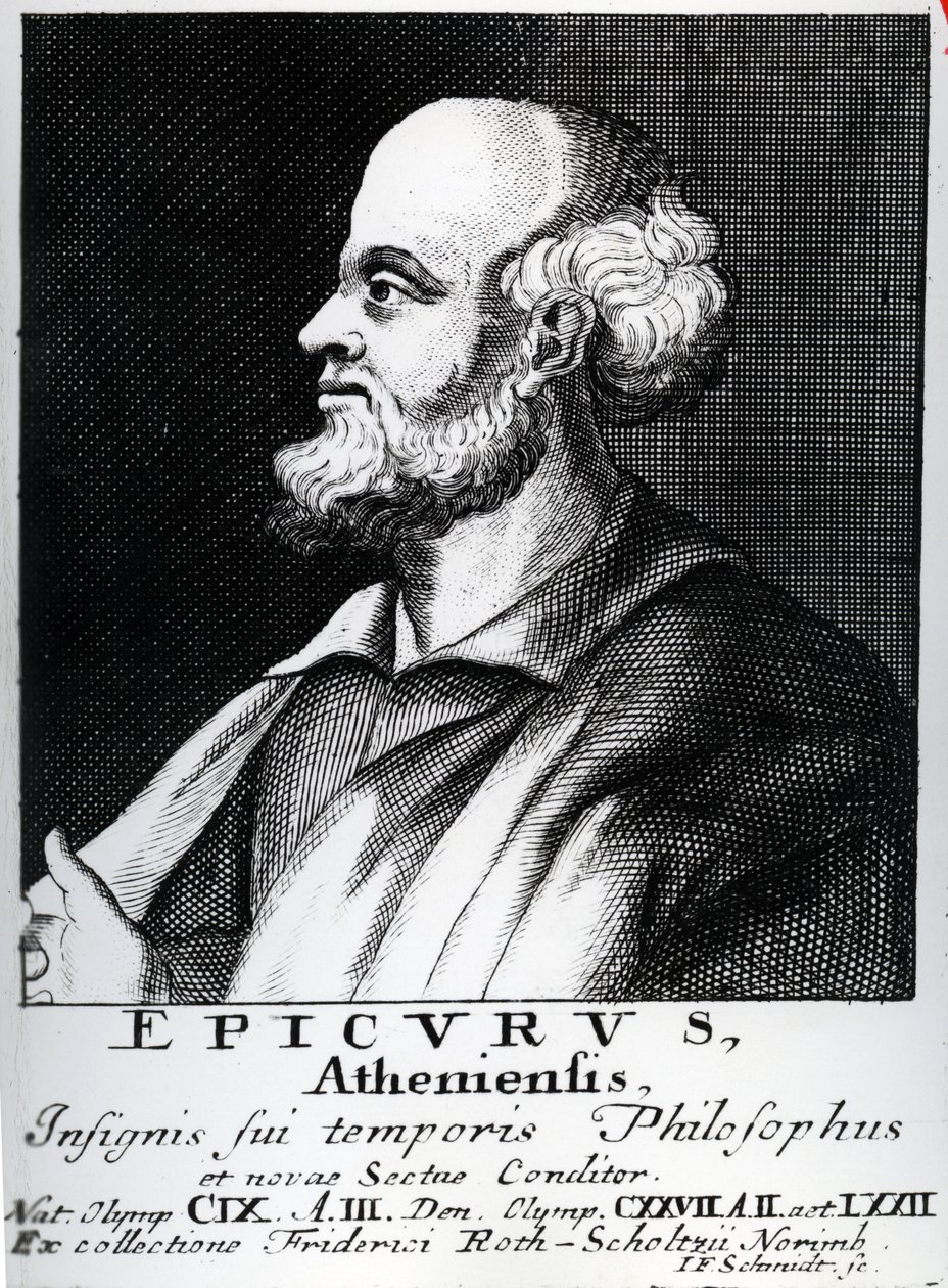 Epikur, graviert von Johann Fredrich Schmidt von German School