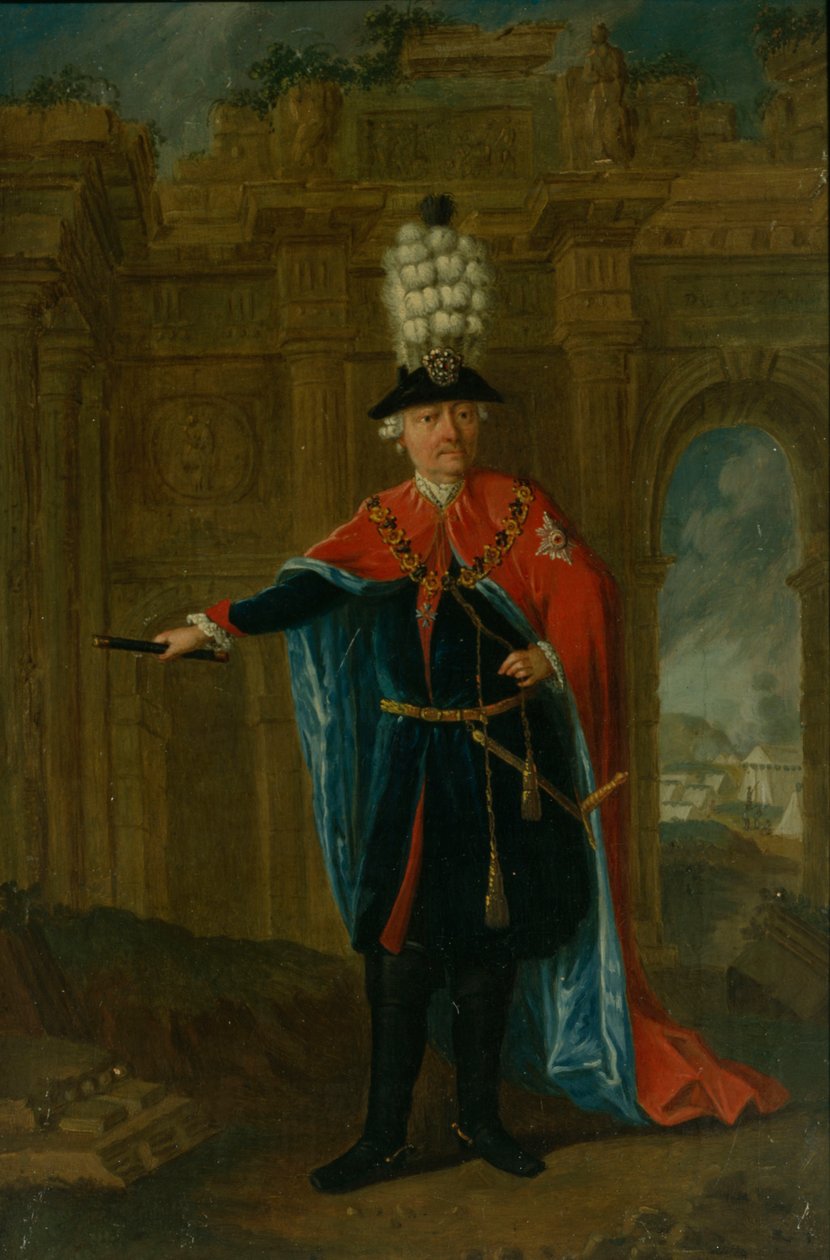 Friedrich der Große im Kostüm des Ordens vom Schwarzen Adler von German School
