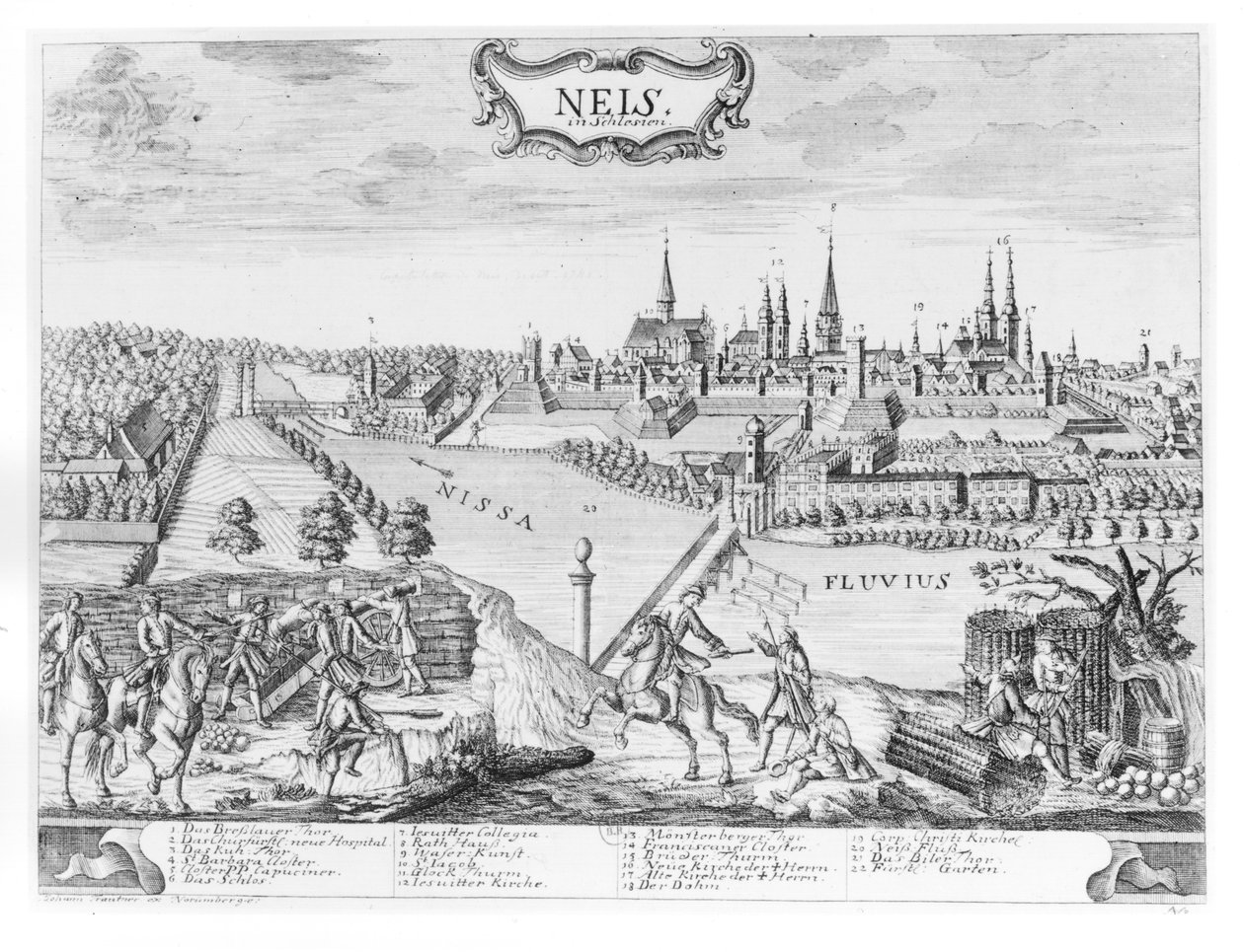 König Friedrich II. von Preußen (1712-86) erobert Schlesien und nimmt Neis im Oktober 1741 ein von German School