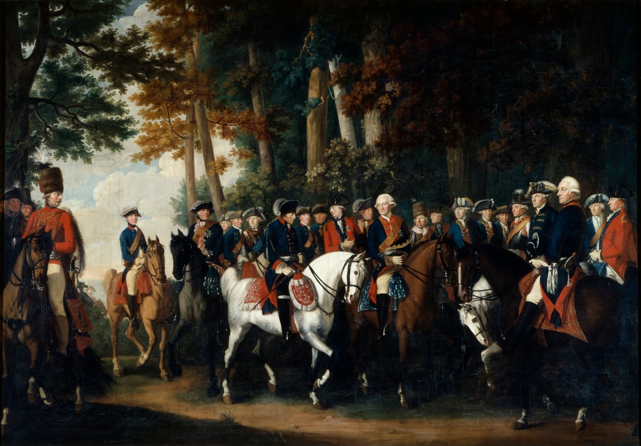 König Friedrich II. kehrt von Preussen von Manoever zurück, ca. 1785 von German School