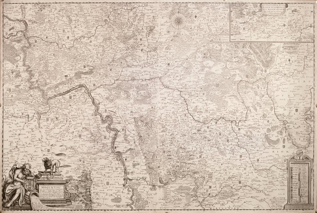Karte des Erzbistums und Kurfürstentums Mainz, ca. 1695 von German School