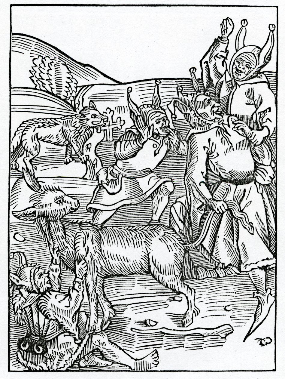 Von denen, die immer borgen, Illustration aus Alexander Barclays englischer Übersetzung von 
