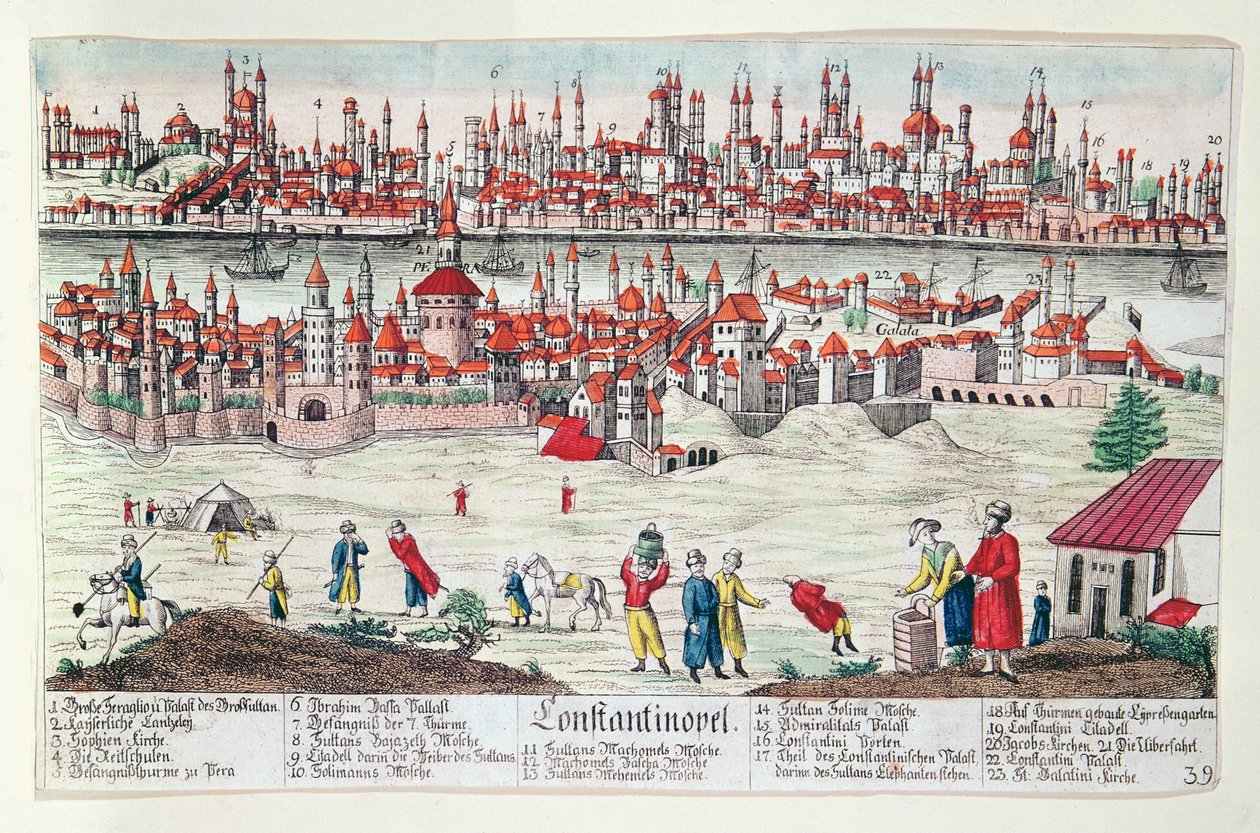 Panoramablick auf Konstantinopel von German School