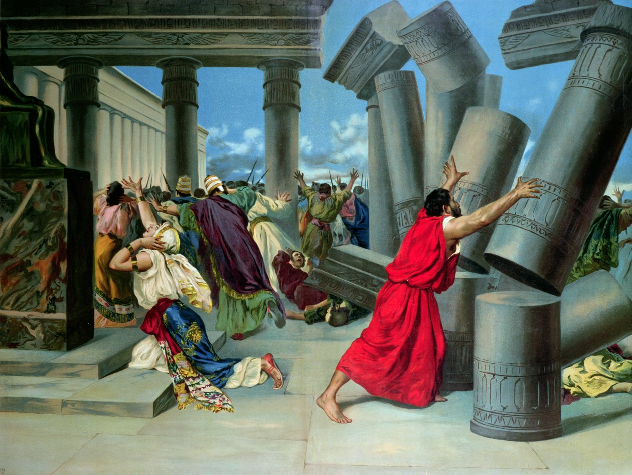 Samson und Delilah und die Zerstörung des Tempels von German School