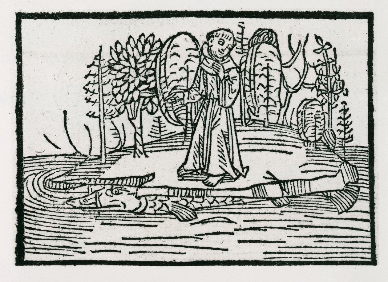 St. Brendan auf der Fischinsel, Illustration aus 