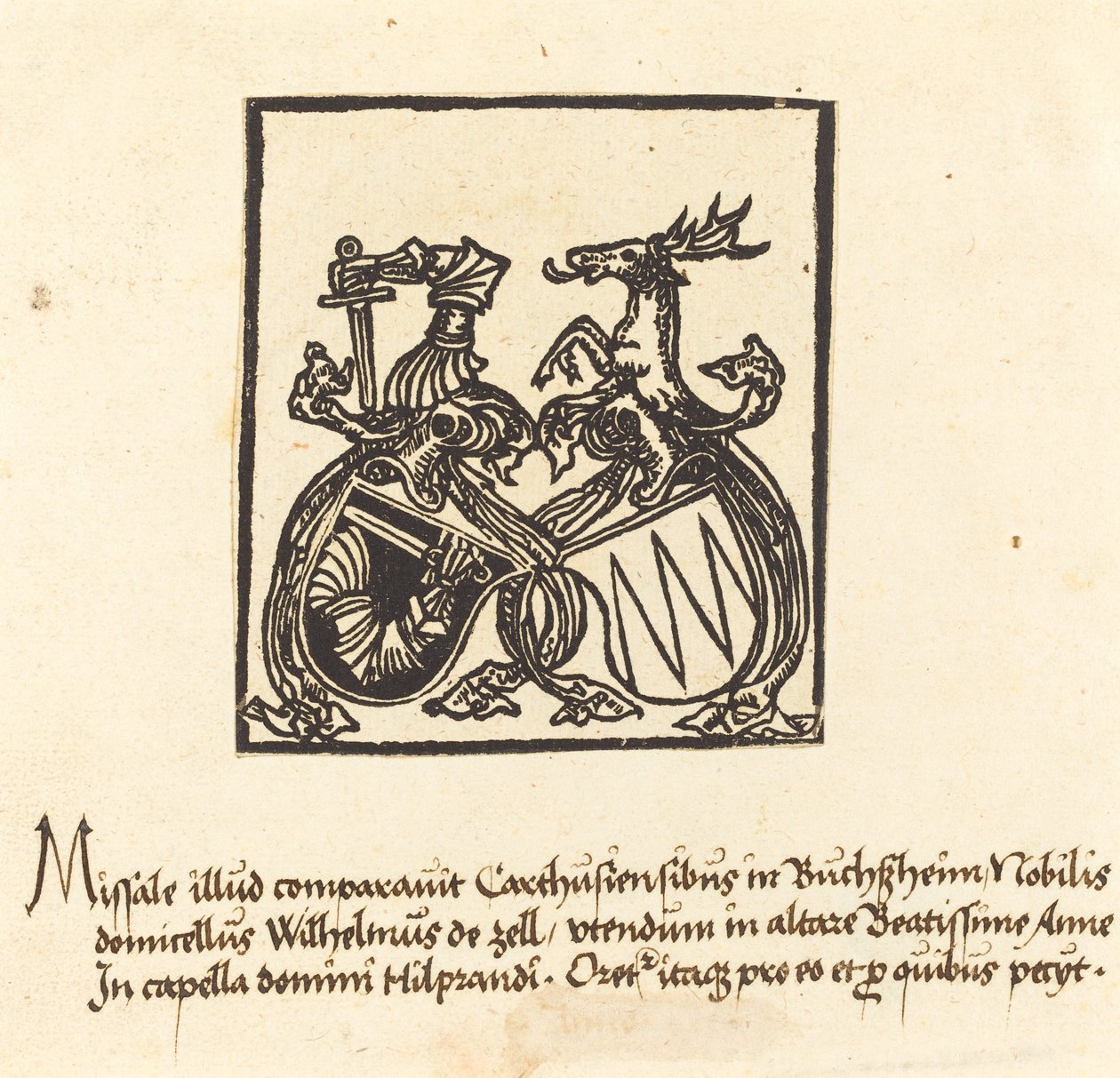 Exlibris von Wilhelm von Zell von German 15th Century
