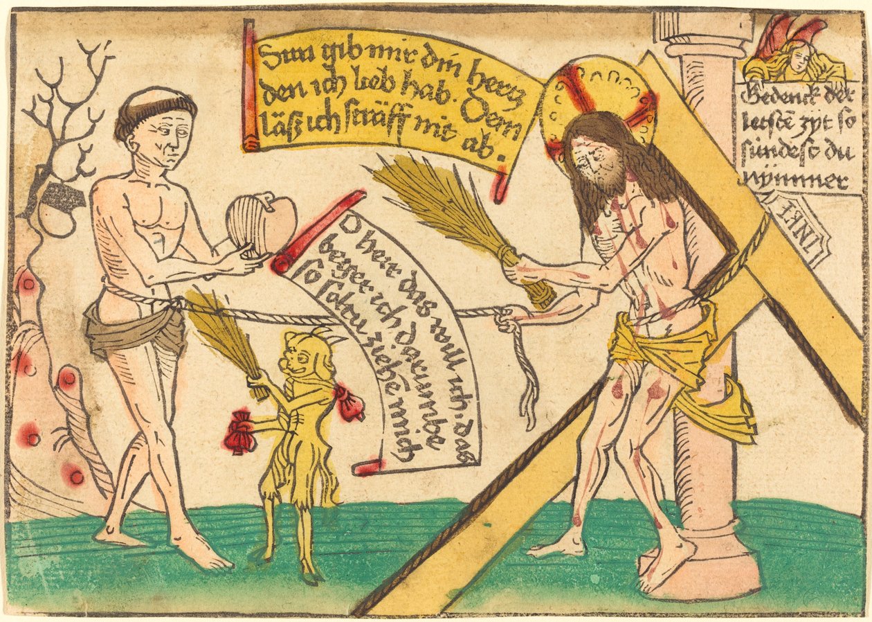 Jesus zieht die Gläubigen zu seinem Herzen von German 15th Century
