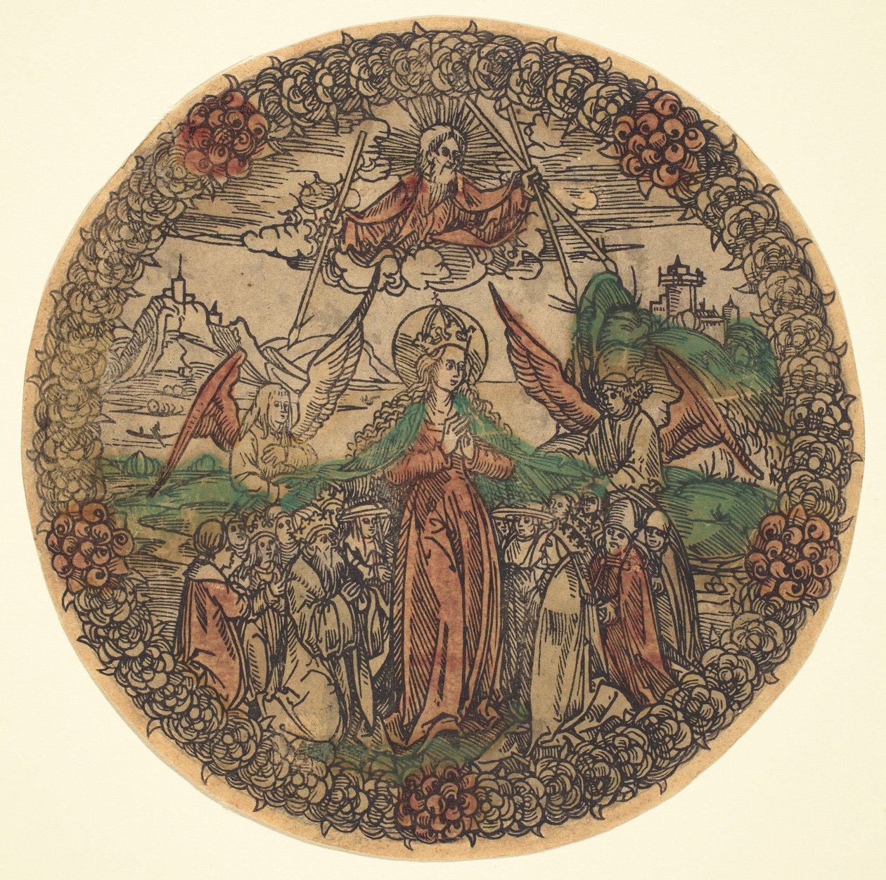 Madonna in einem Rosenkranz von German 15th Century