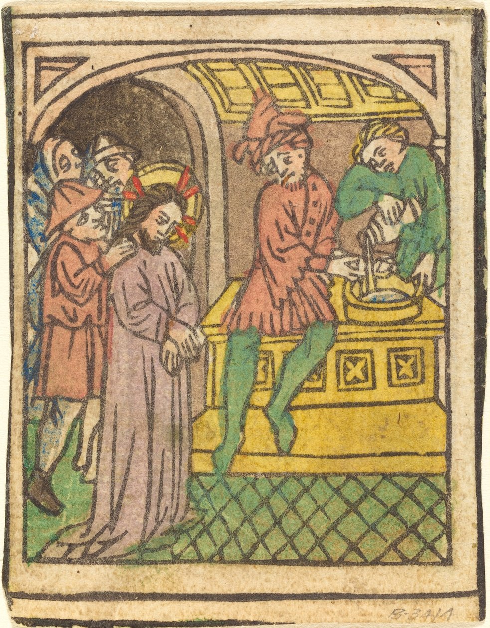 Pilatus wäscht seine Hände [Vorderseite] von German 15th Century