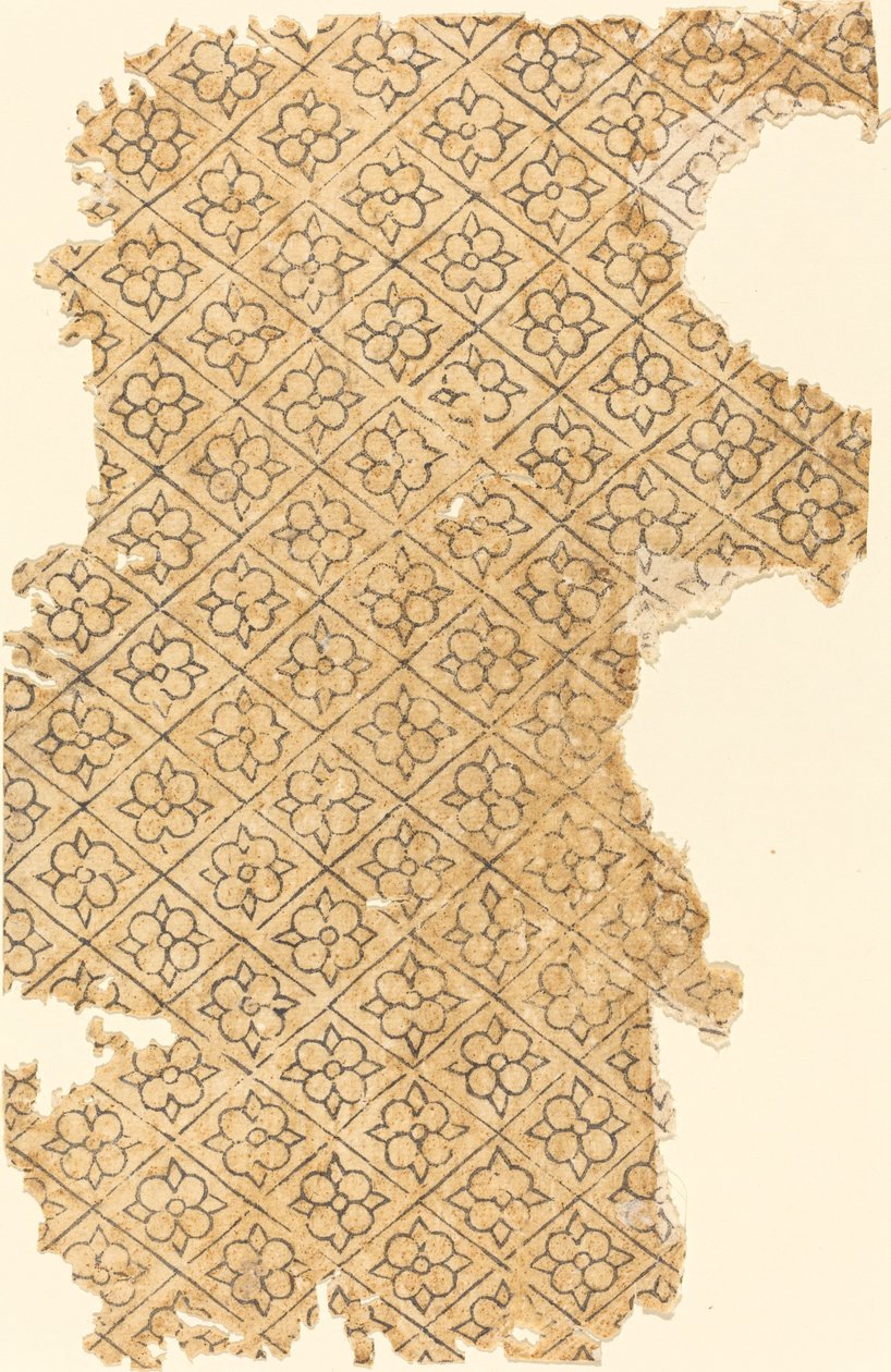 Blatt mit Blumen- und Rautenmuster von German 16th Century