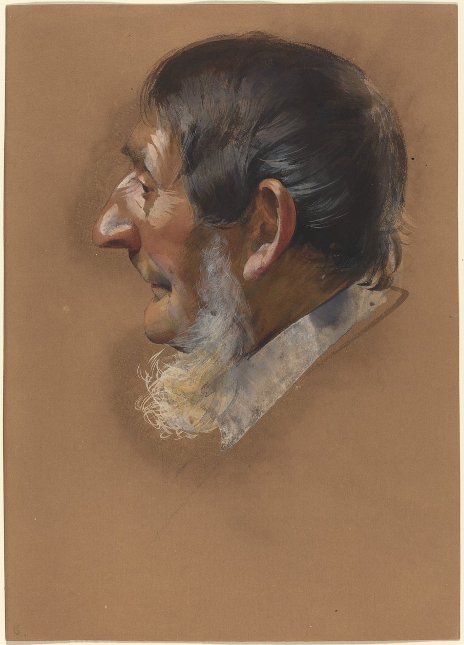 Profil eines Mannes mit Koteletten von German 19th Century