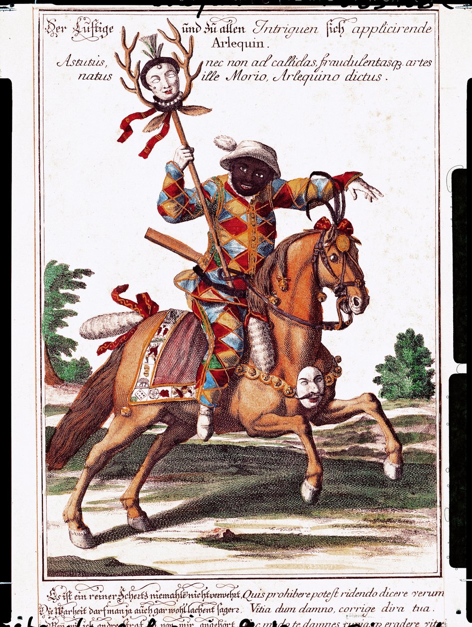 Harlekin zu Pferd von German School