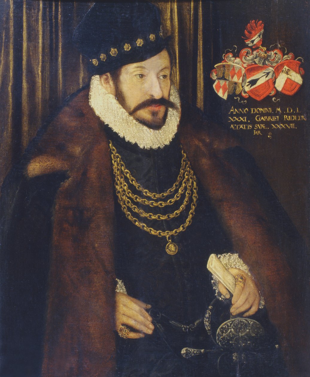Porträt von Gabriel Ridler, 1581 von German School