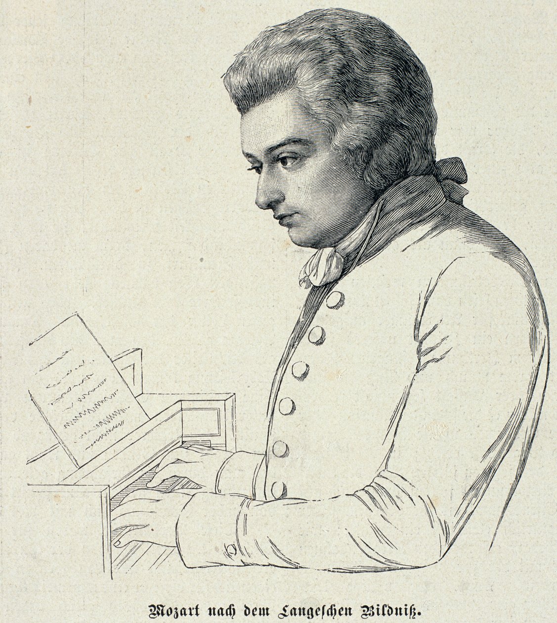 Porträt von Wolfgang Amadeus Mozart (1756-91) von German School