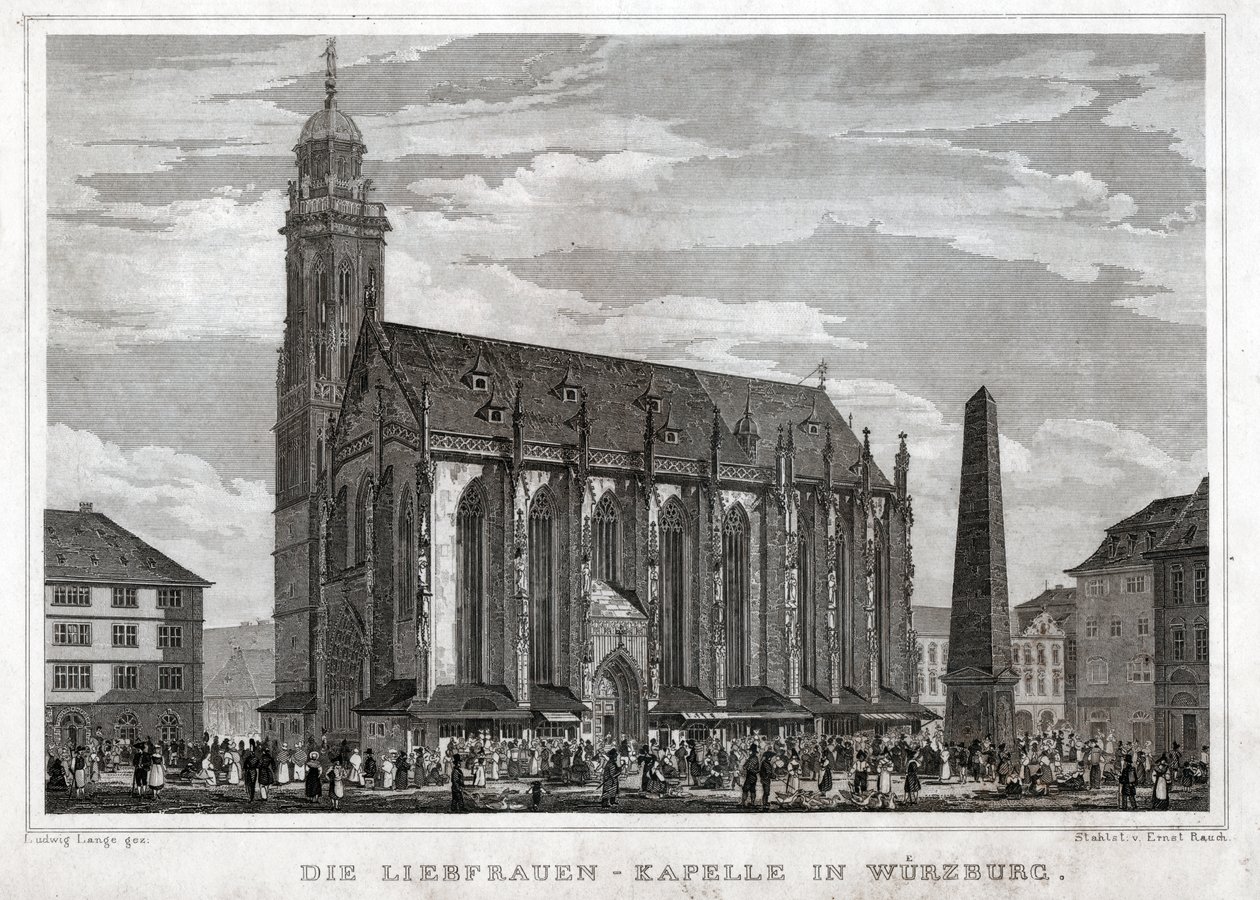 Sankt Maria von Würzburg (Gravur, ca. 1850) von German School
