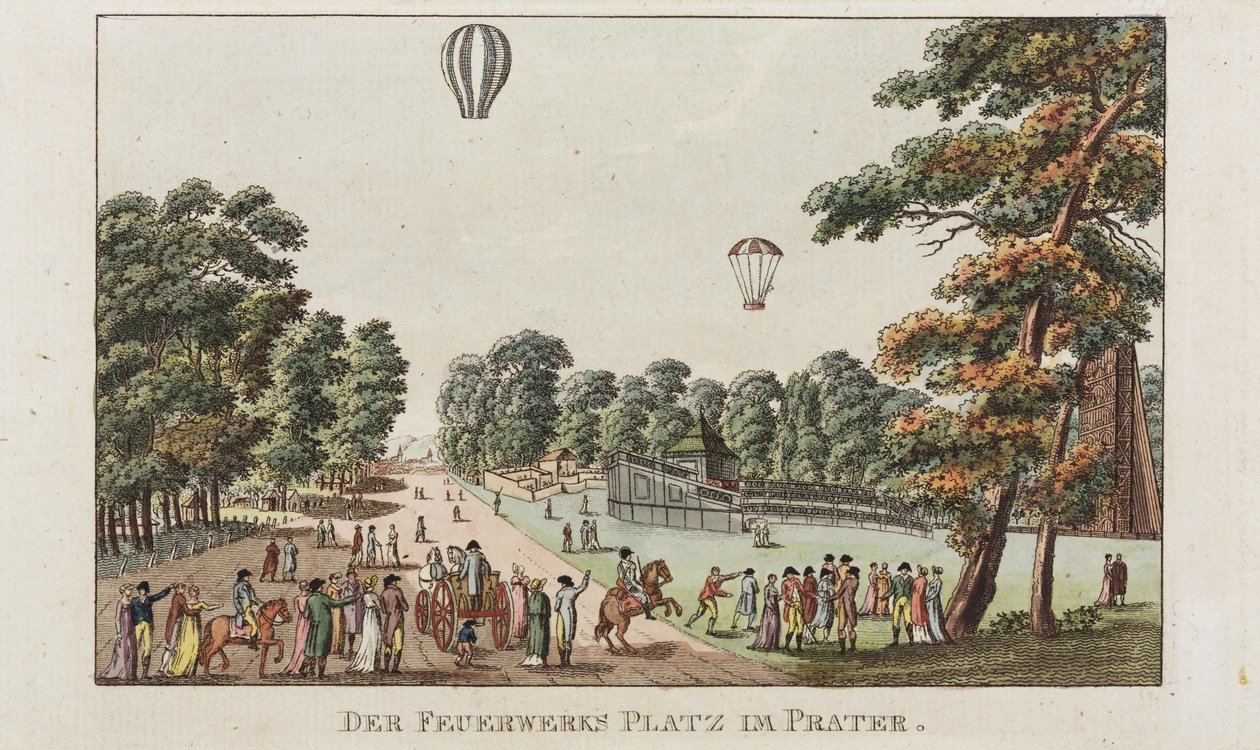 Das Feuerwerksplatz, Prater, ca. 1802 von German School