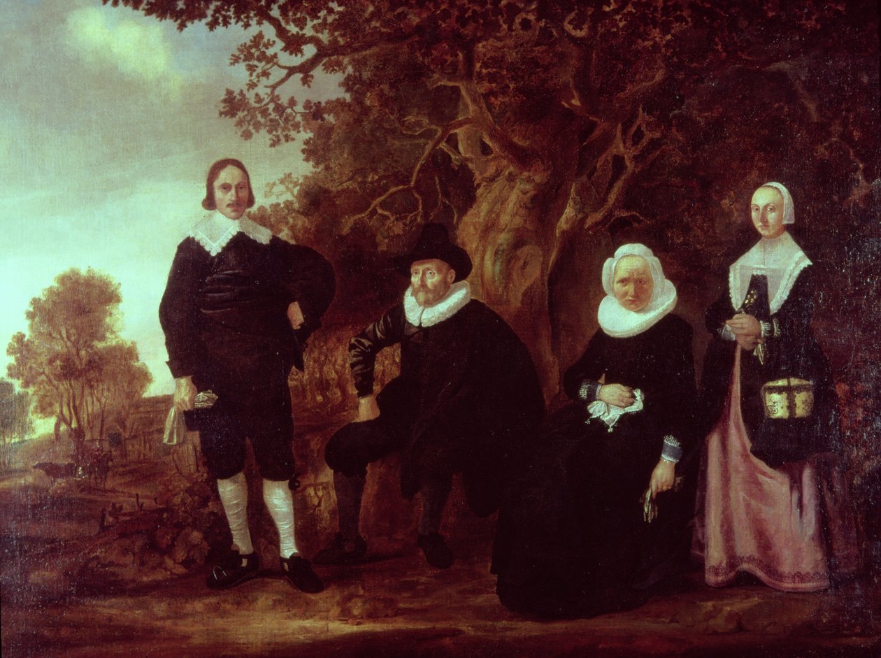 Familiengruppe in einer Landschaft von Gerrit van Donck