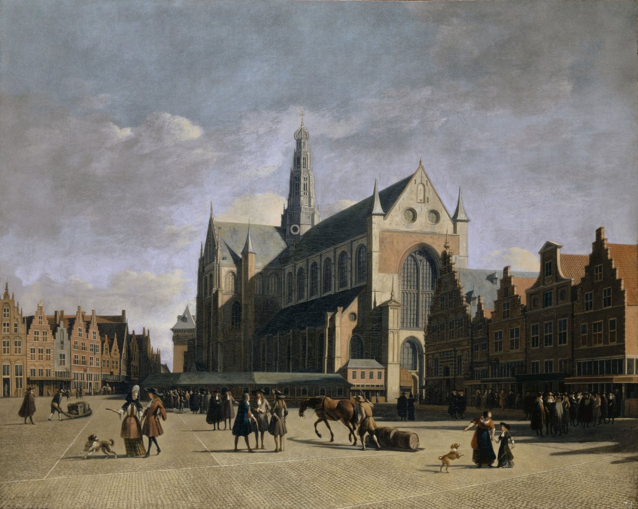 Grote Markt in Haarlem von Gerrit Adriaensz Berckheyde