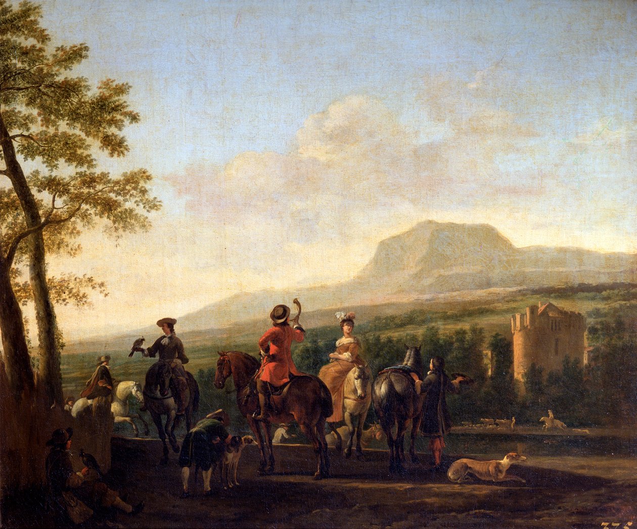 Falknerei, 17. Jahrhundert von Gerrit Berckheyde