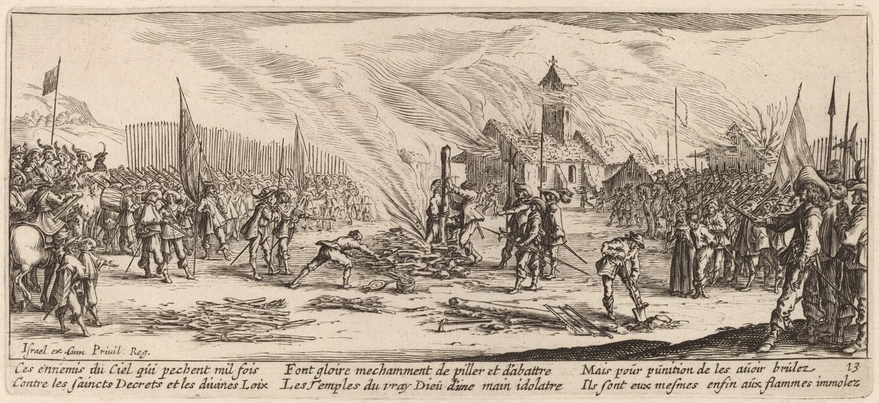 Der Scheiterhaufen von Gerrit van Schagen after Jacques Callot